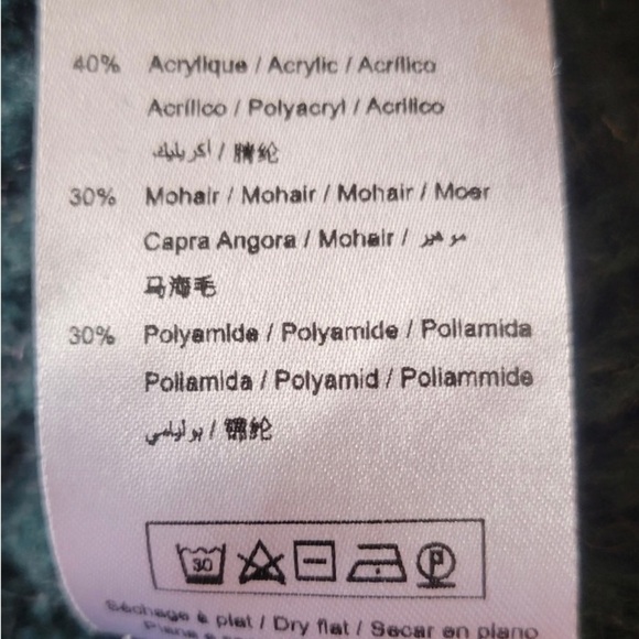 La Fee Maraboutee sweater mohair blend green knit top small - Picture 4 of 6